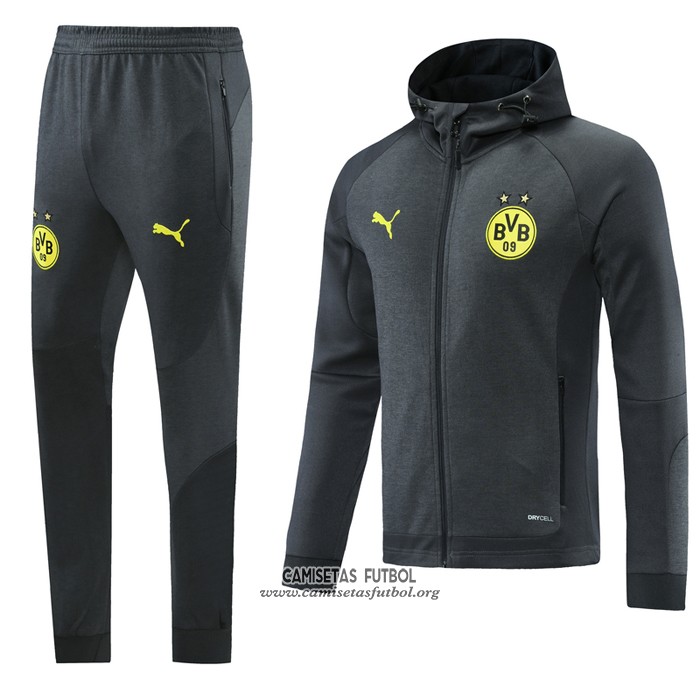 Chandal con Capucha del Borussia Dortmund 2021/2022 Gris
